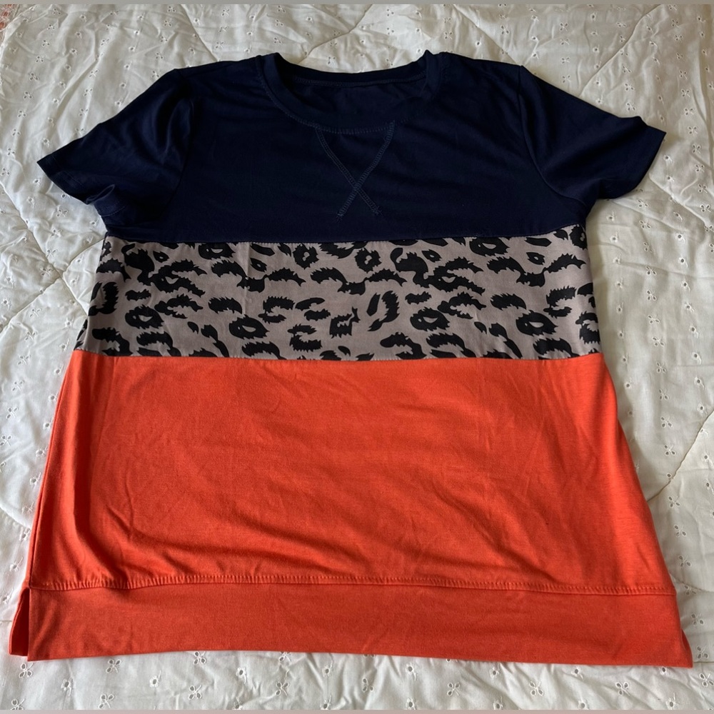 Women’s Leopard Colorblock Print Shirt Size Large NWOT - Picture 5 of 5